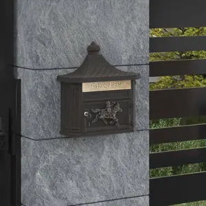 vidaXL Boîte aux lettres murale avec porte Bronze 40.5 x 15.5 x 44 cmVendu parvidaxl