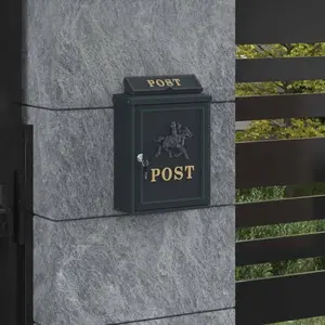 Comparateur de prix : vidaXL Boîte aux lettres murale Vert 29 x 13 x 41 cm Aluminium coulé