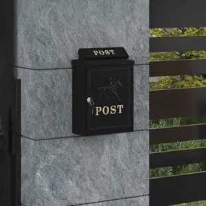 vidaXL Boîte aux lettres murale Noir 29 x 13 x 41 cm Aluminium couléVendu parvidaxl