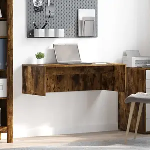 vidaXL Bureau mural Chêne fumé 100 x 45 x 30 cm Bois d'ingénierie pas cher