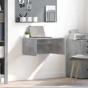 vidaXL Bureau mural Gris béton 60 x 45 x 30 cm Bois d'ingénierie pas cher