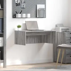 vidaXL Bureau mural Gris Sonoma 80 x 45 x 30 cm Bois d'ingénierie pas cher