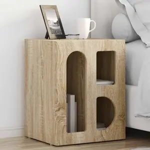 vidaXL Table de chevet 2 pcs Chêne Sonoma 40 x 35 x 50 cm pas cher