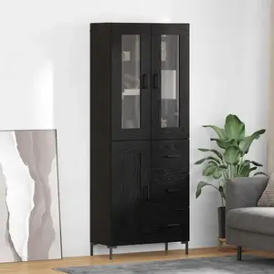 vidaXL Haut Armoire avec tiroir 2 pcs Chêne noir Bois d'ingénierie pas cher