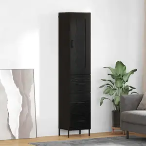 vidaXL Haut Armoire Chêne noir 34,5 x 34 x 180 cm Bois d'ingénierie pas cher