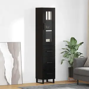 vidaXL Haut Armoire Chêne noir 34,5 x 34 x 180 cm Bois d'ingénierie pas cher