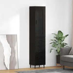 vidaXL Haut Armoire Chêne noir 34,5 x 34 x 180 cm Bois d'ingénierie pas cher