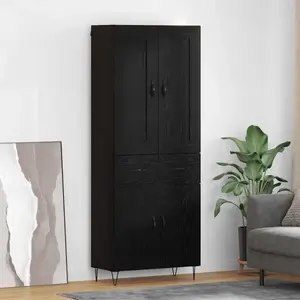 vidaXL Haut Armoire Chêne noir 69,5 x 34 x 180 cm Bois d'ingénierie pas cher
