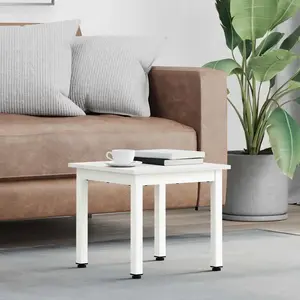 vidaXL vidaXL Table basse Blanc 40 x 40 x 36 cm Bois de pin massif pas cher