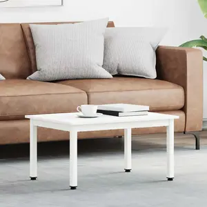 vidaXL vidaXL Table basse Blanc 60 x 50 x 36 cm Bois de pin massif pas cher