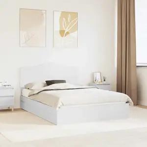 vidaXL vidaXL Lit de Rangement Blanc 140 x 200 cm Bois d'ingénierie pas cher