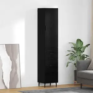 vidaXL Haut Armoire Chêne noir 34,5 x 34 x 180 cm Bois d'ingénierie pas cher