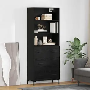 vidaXL Haut Armoire Chêne noir 69,5 x 34 x 180 cm Bois d'ingénierie pas cher