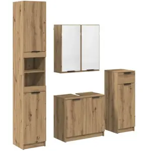 Vidaxl ensemble de mobilier de salle de bain 4 pcs chêne artisanal