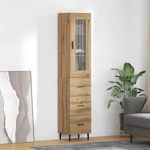 vidaXL Haut Armoire avec tiroir Chêne artisanal 34,5 x 34 x 180 cm pas cher
