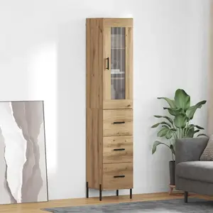 vidaXL Haut Armoire avec tiroir Chêne artisanal 34,5 x 34 x 180 cm pas cher