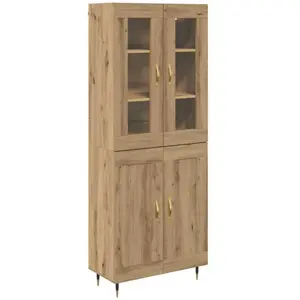 vidaXL vidaXL Haut Armoire 2 pcs Chêne artisanal 69,5 x 34 x 180 cm pas cher