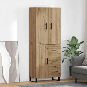vidaXL Haut Armoire 2 pcs Chêne artisanal Bois Aggloméré et Verre pas cher