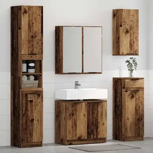 vidaXL vidaXL Ensemble de mobilier de salle de bain 3 pcs Bois ancien pas cher