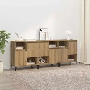 vidaXL Sideboards 3 pcs Chêne Artisan 60 x 35 x 70 cm Bois composite pas cher
