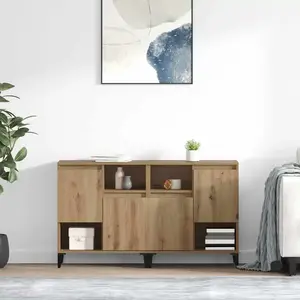 vidaXL Sideboards 2 pcs Chêne Artisan 60 x 35 x 70 cm Bois composite pas cher