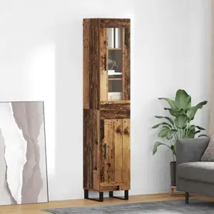 vidaXL Haut Armoire Bois Ancien 34,5 x 34 x 180 cm Bois d'ingénierie pas cher