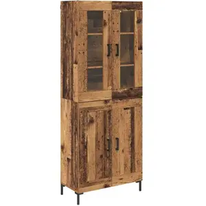 vidaXL Highboard 2 pcs Vieux bois 69,5 x 34 x 180 cm Bois composite