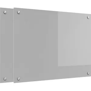 vidaXL Dos de cuisine 2 pcs gris clair 80 x 60 cm Verre trempé pas cher