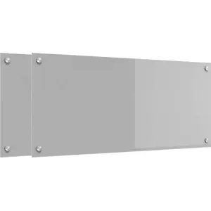 vidaXL Dos de cuisine 2 pcs gris clair 90 x 40 cm Verre trempé pas cher