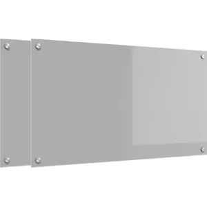 vidaXL Dos de cuisine 2 pcs gris clair 90 x 50 cm Verre trempé pas cher