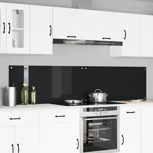 vidaXL Protection de cuisine 2 pcs Noir 110 x 50 cm verre trempéVendu parvidaxl