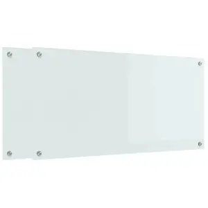 vidaXL Protection de cuisine Blanc 100 x 50 x 0,8 cm verre trempé pas cher