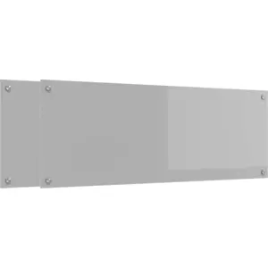 vidaXL Dos de cuisine 2 pcs gris clair 110 x 40 cm Verre trempé pas cher