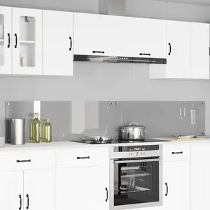 vidaXL Protection de cuisine 2 pcs Gris clair 120 x 40 cm verre trempé pas cher