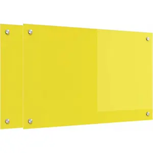 Comparateur de prix : vidaXL Dos de cuisine 2 pcs Jaune 80 x 50 cm Verre trempé