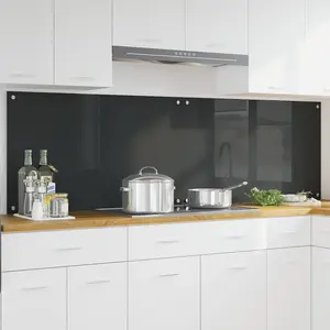 Comparateur de prix : vidaXL Protection de cuisine 2 pcs Gris foncé 100 x 60 cm verre trempé