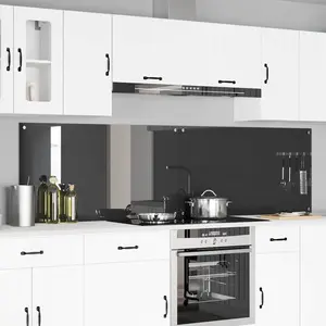 Comparateur de prix : vidaXL Protection de cuisine 2 pcs Gris foncé 110 x 60 cm verre trempé