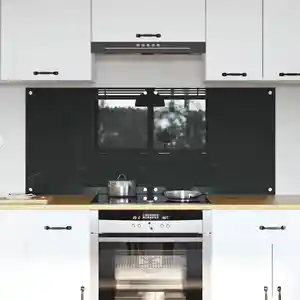 vidaXL Protection de cuisine 2 pcs Gris foncé 70 x 60 cm verre trempé pas cher