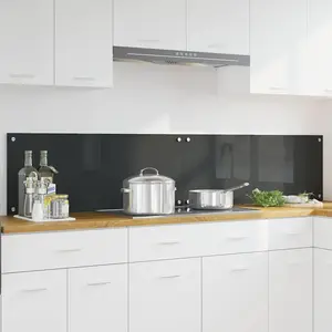 Comparateur de prix : vidaXL Protection de cuisine 2 pcs Gris foncé 100 x 40 cm verre trempé