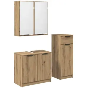 vidaXL Ensemble de mobilier de salle de bain 3 pcs Chêne artisanal pas cher