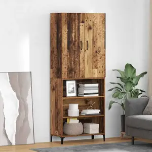 vidaXL Haut Armoire Bois Ancien 69,5 x 34 x 180 cm Bois d'ingénierie pas cher