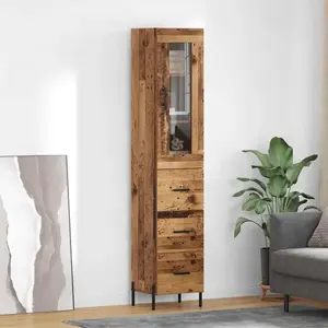 vidaXL Haut Armoire Bois Ancien 34,5 x 34 x 180 cm Bois d'ingénierie pas cher