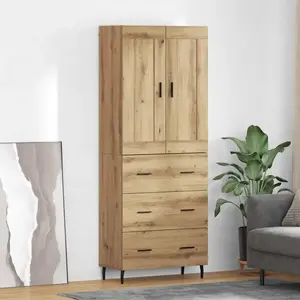 vidaXL Haut Armoire 2 pcs Chêne artisanal Bois Aggloméré et Verre pas cher
