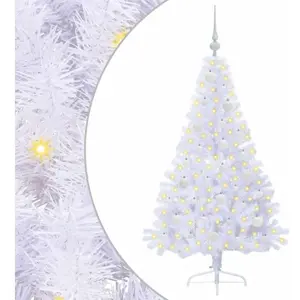 vidaXL Sapin de Noël artificiel blanc 150 cm PVC et acier pas cher