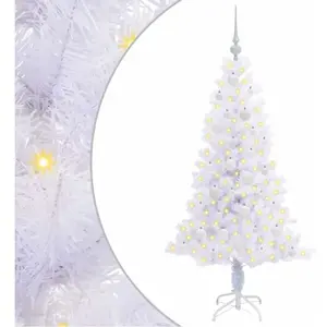 vidaXL Sapin de Noël artificiel blanc 150 cm PVC et acier pas cher