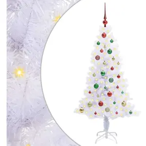 vidaXL Sapin de Noël artificiel blanc 150 cm PVC et acier pas cher
