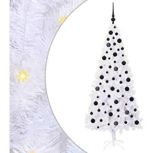 vidaXL Sapin de Noël artificiel blanc 180 cm PVC et acier pas cher