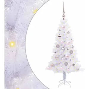 vidaXL Sapin de Noël artificiel blanc 120 cm PVC et acier pas cher