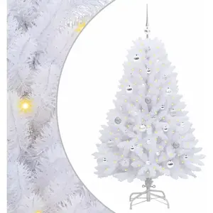 Sapin De Noël Artificiel À Branches Articulées Blanc 150 Cm Vidaxl pas cher
