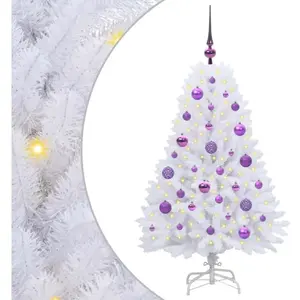 Sapin De Noël Artificiel À Branches Articulées Blanc 120 Cm Vidaxl pas cher